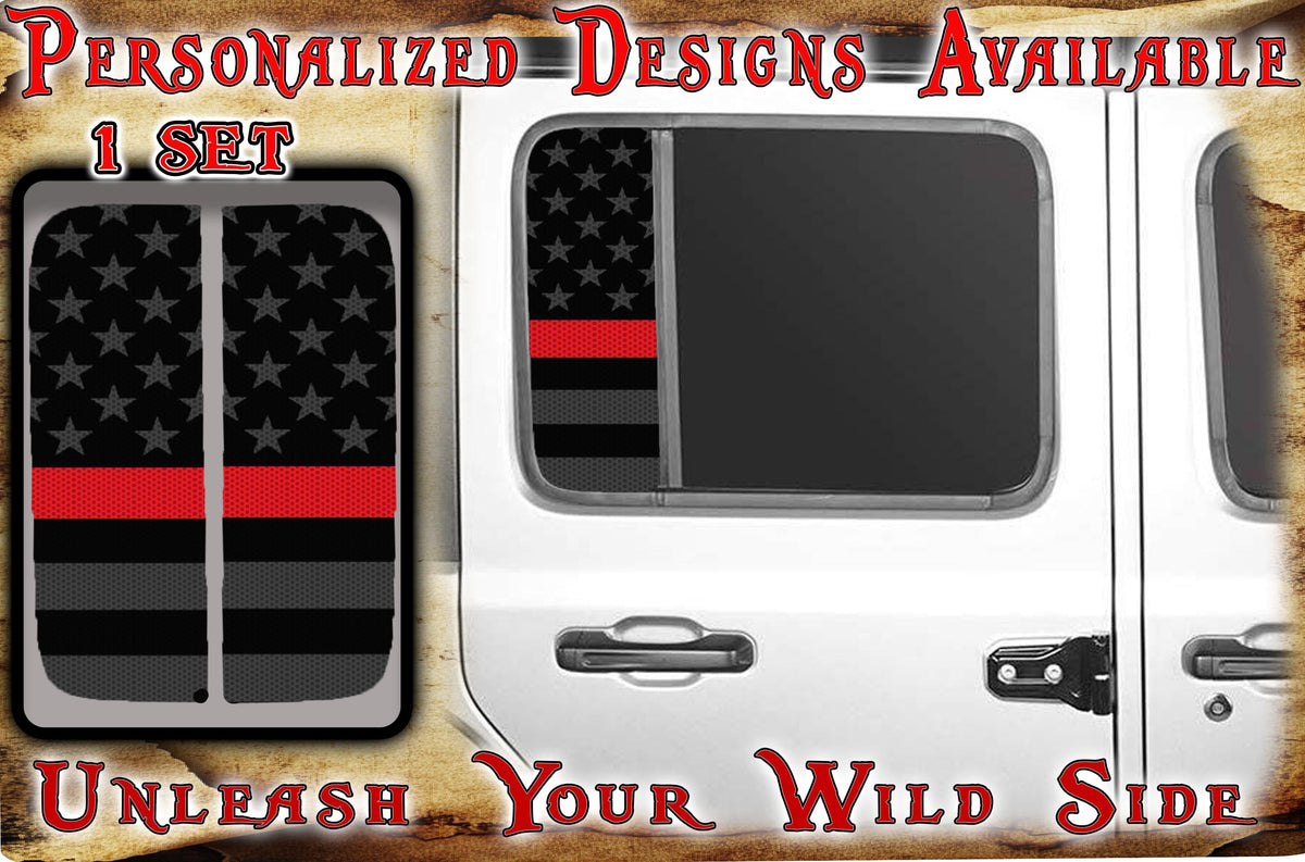 Side door window decal American Flag 161