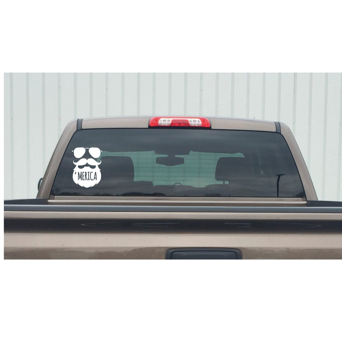 Merica Decal - Patriotic Beard Decal for Cars, Laptops & More - 8005
