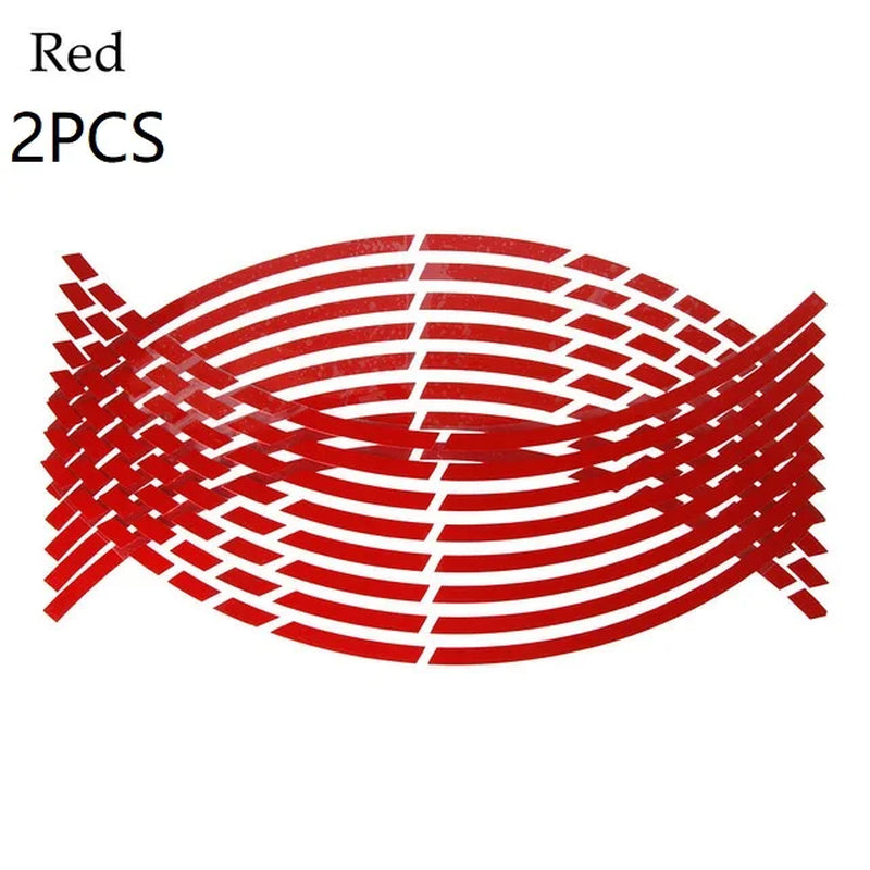 1 Set 5 Colors Car Styling Strips Reflective Motocross Bike Motorcycle Wheel Stickers and Decals 17/18 Inch Reflective Rim Tape
