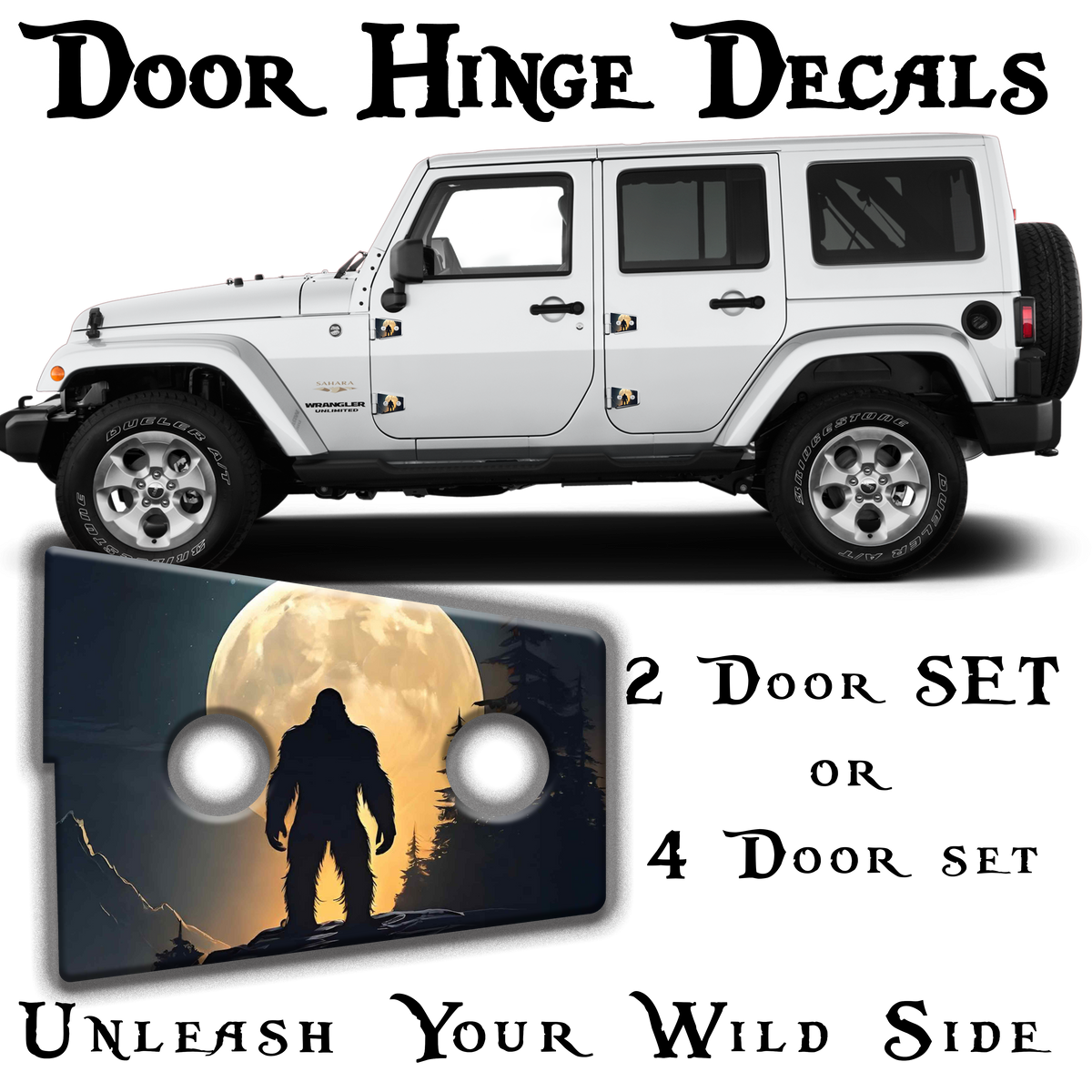 Bigfoot print Door hinge decals 35