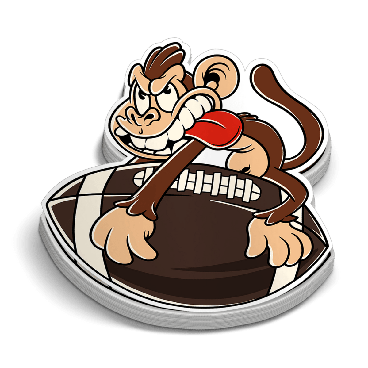 Monkey Football Hard Hat Decal