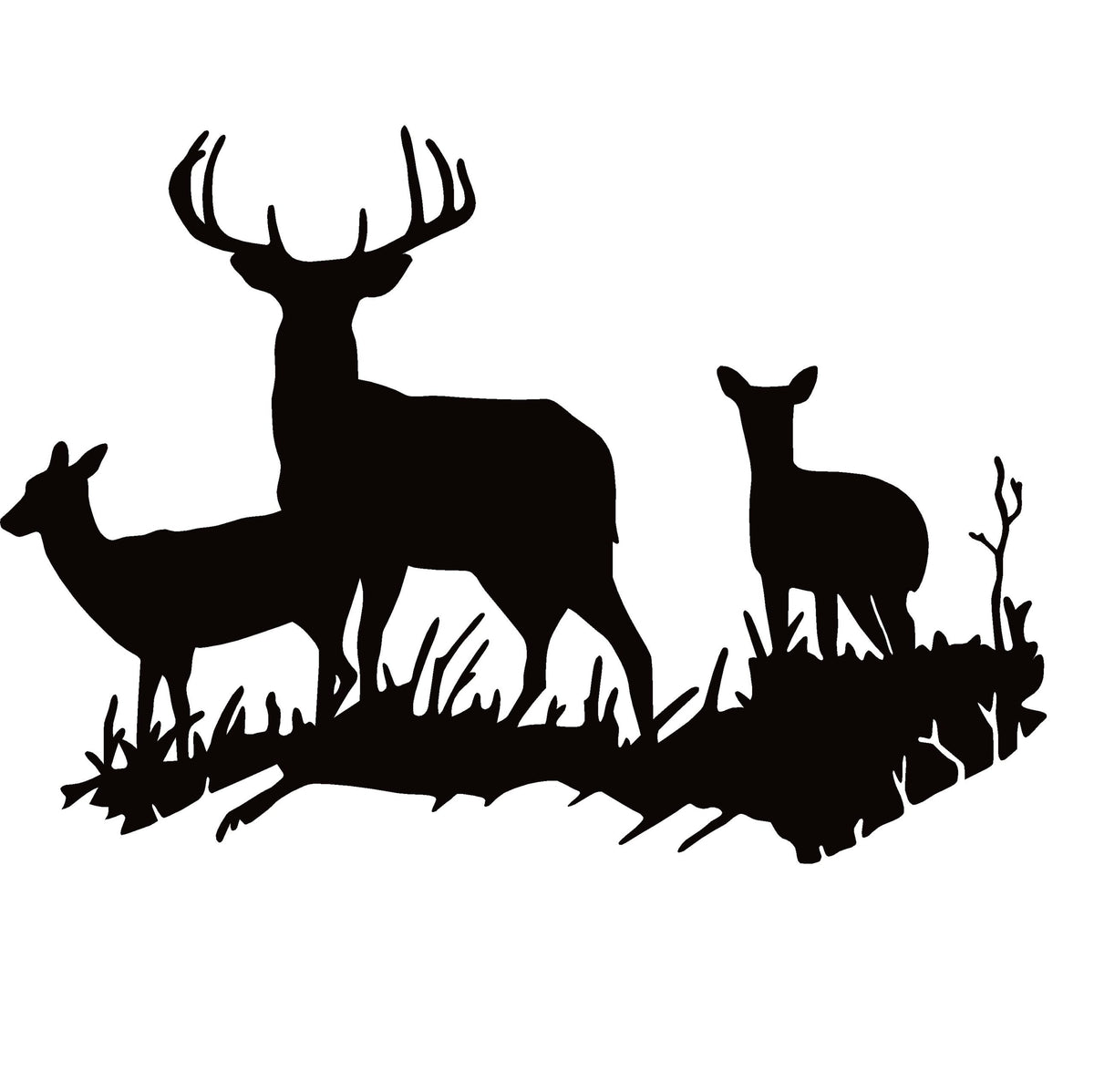 Buck and Doe Decal – Deer Family Hunting Scene Vinyl Sticker 1210