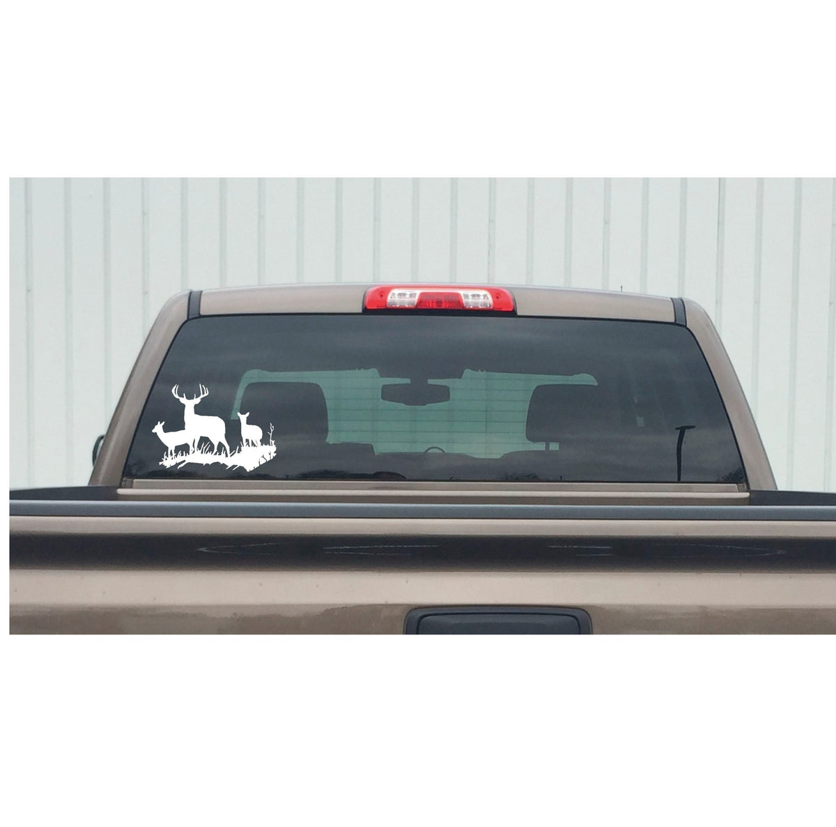 Buck and Doe Decal – Deer Family Hunting Scene Vinyl Sticker 1210