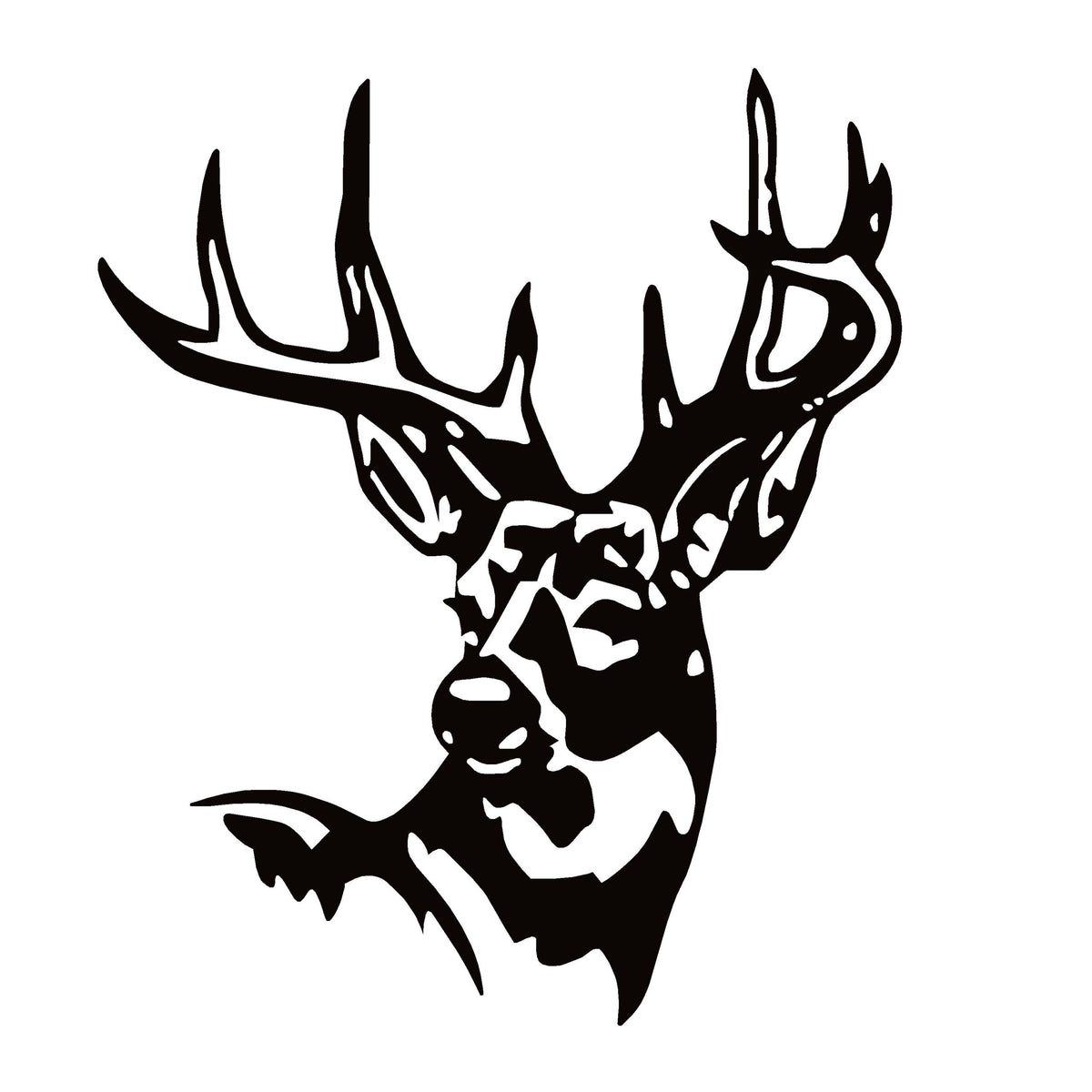 Buck Head Sticker – Deer Head Window Vinyl Decal 1290