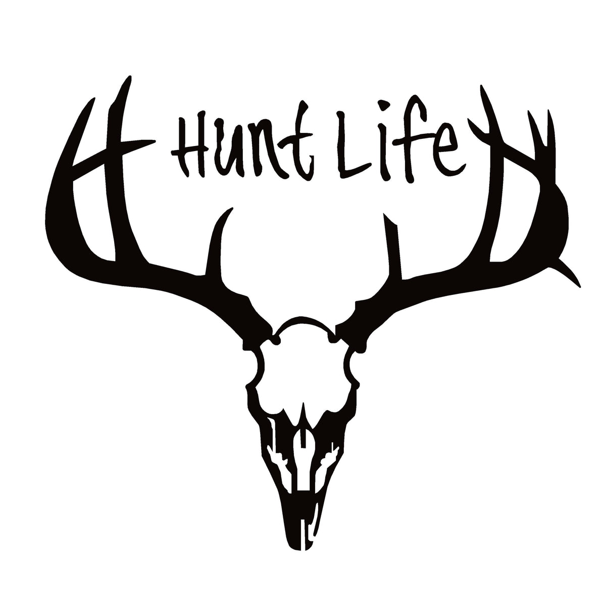 Hunt Life Deer Decal – Dead Head Deer Skull Vinyl Sticker 1291