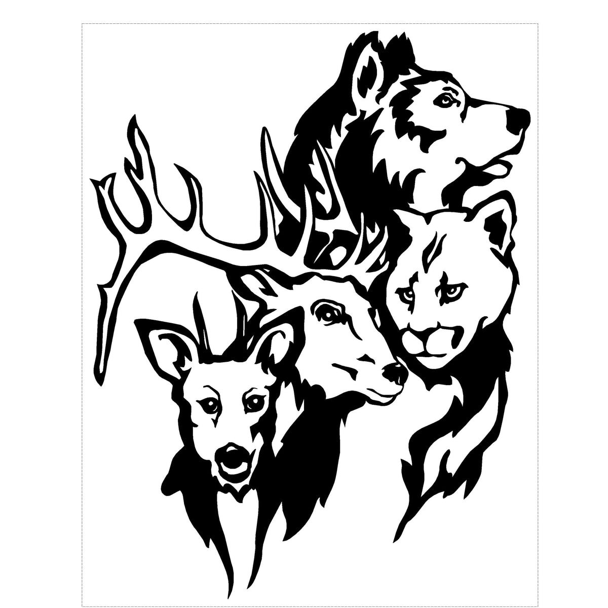 Collage Hunting Decal – Multi Hunting Vinyl Sticker 1402