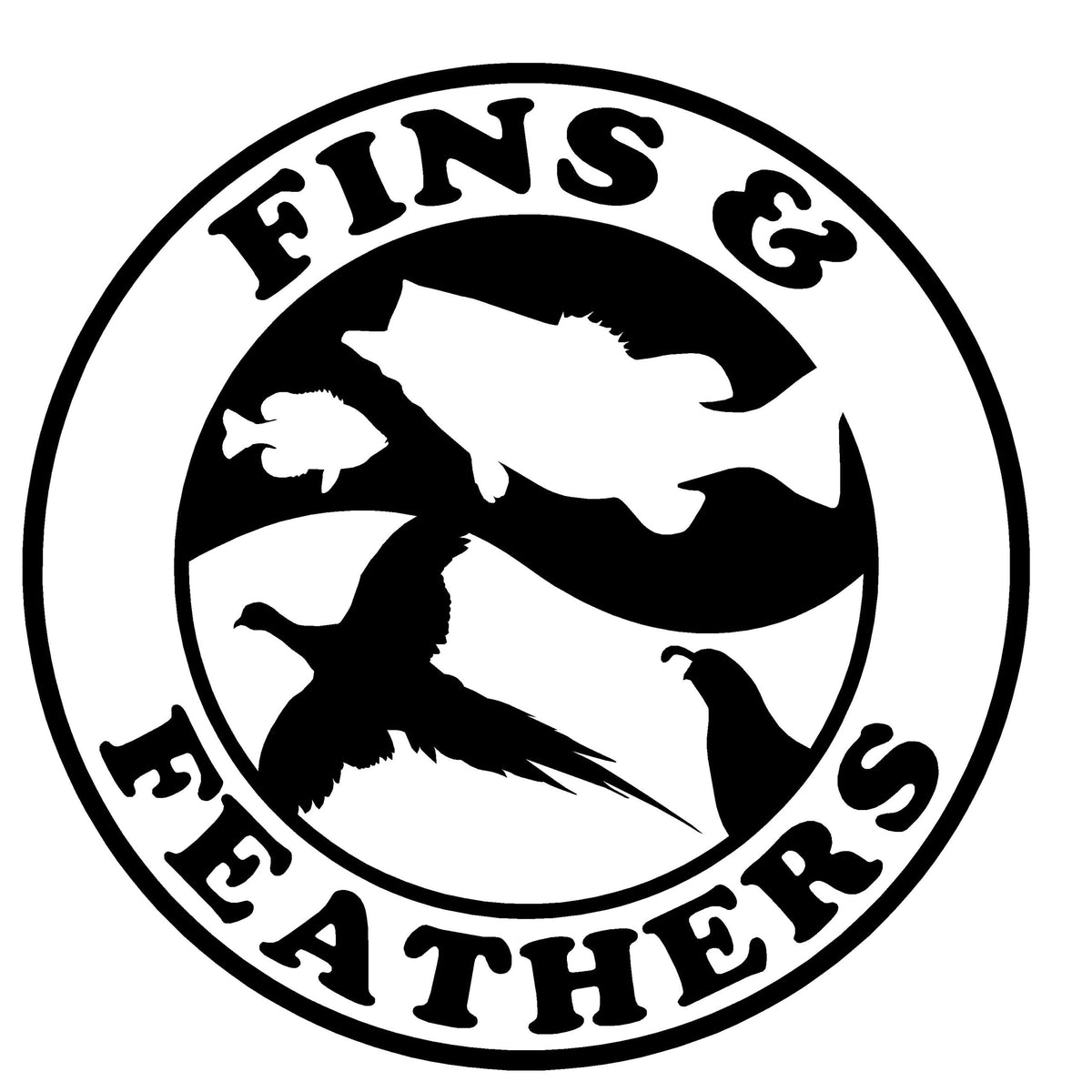 Fins and Feathers Decal - Fins and Feathers Window Sticker - 15013