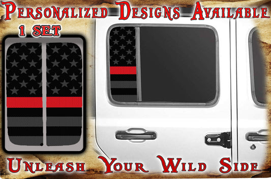 Side door window decal American Flag 161