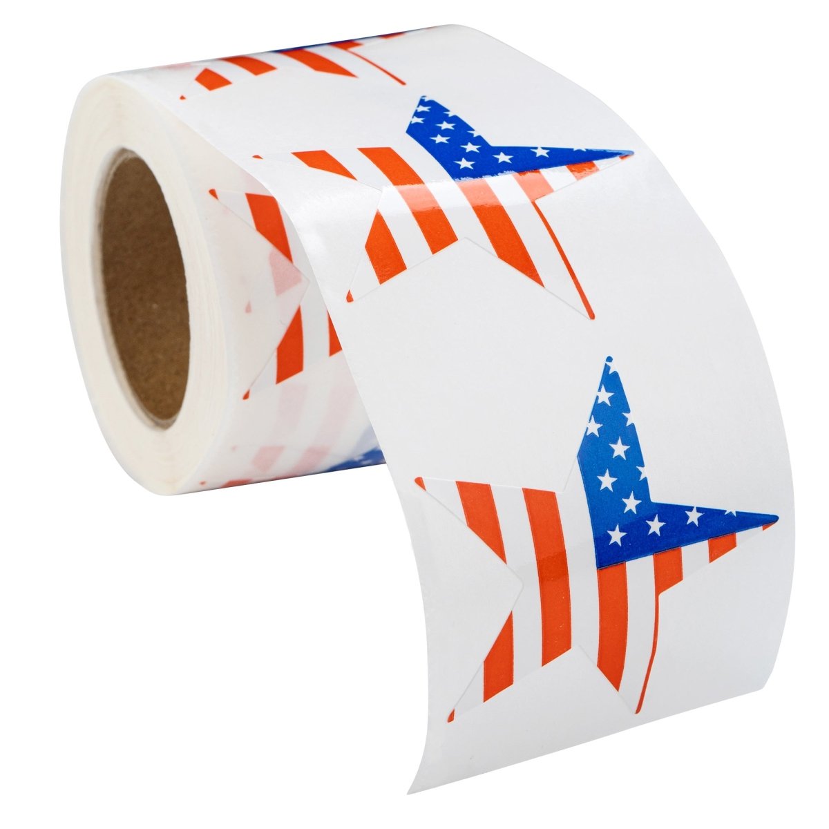 250 American Flag Star Stickers (250 per Roll)