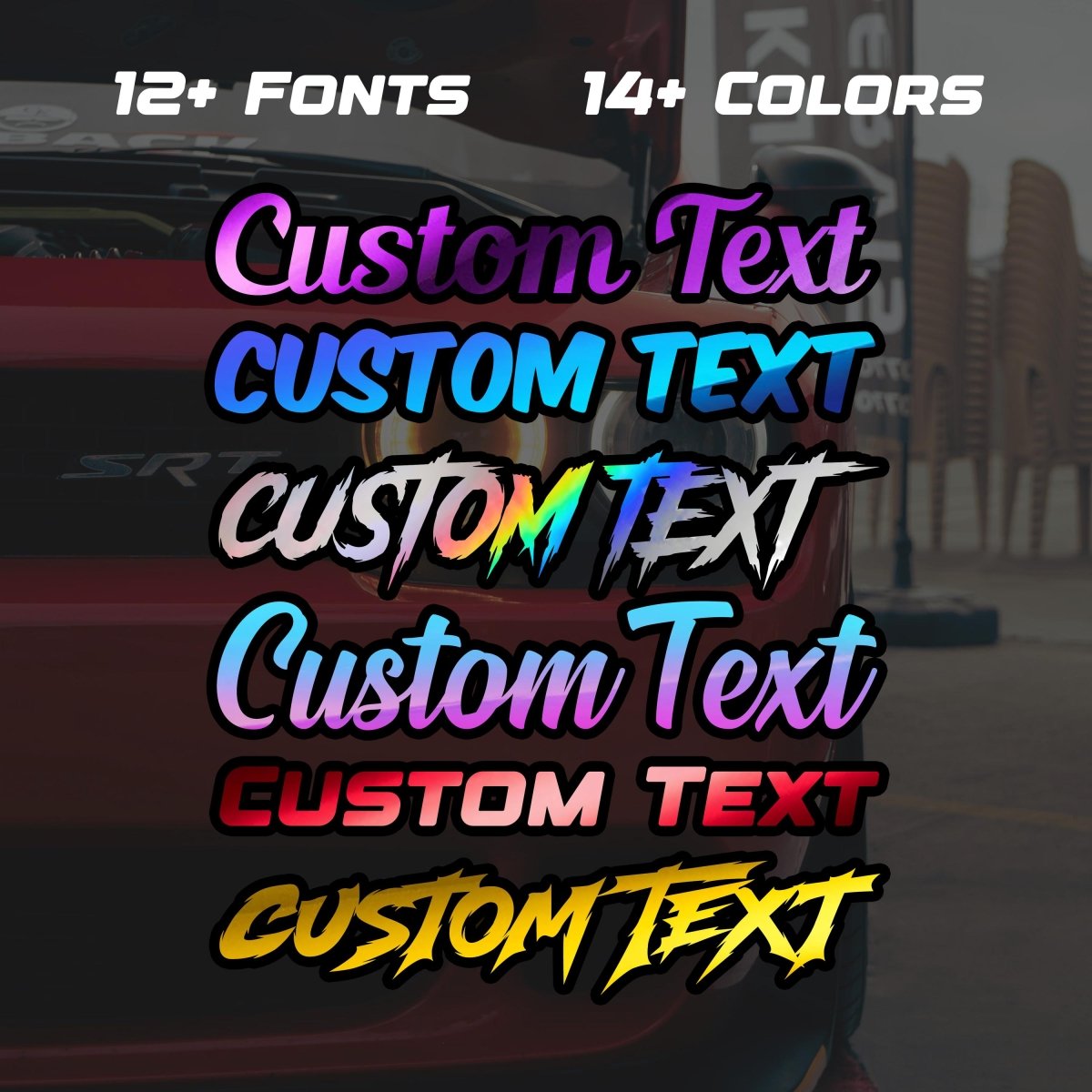 Build Your Own Holographic Custom Text Vinyl Decal w/ Background