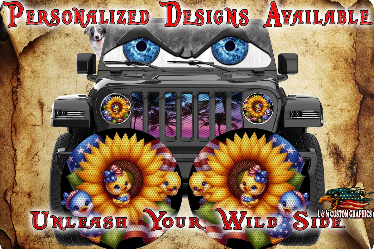 Sunflower Duck for a round headlight decal. 44