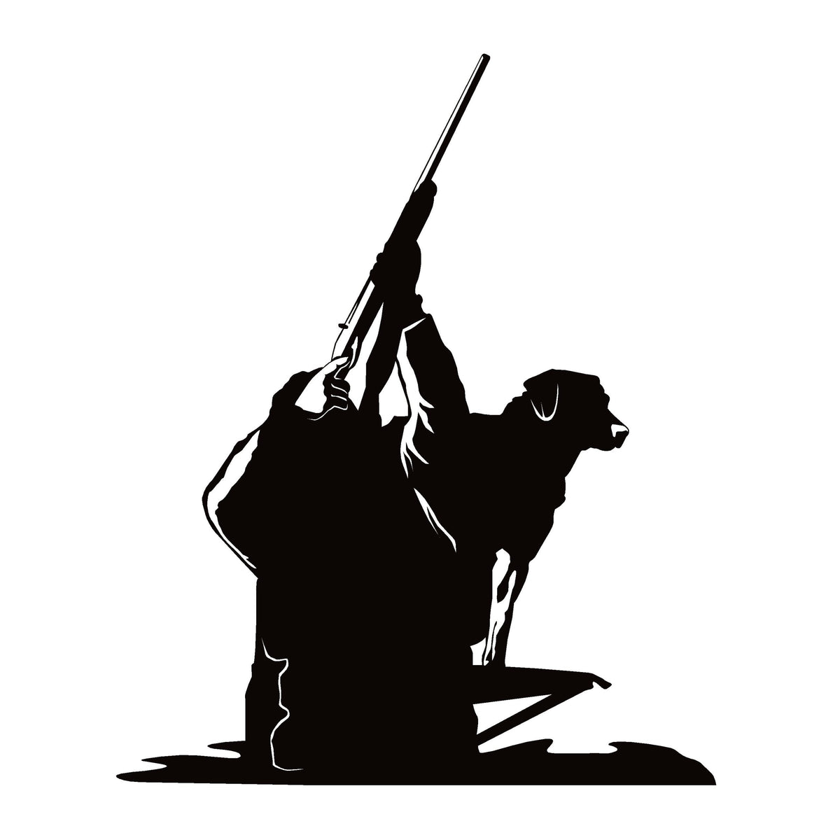Duck Hunter with Dog Decal – Waterfowl Hunting Vinyl Sticker – 7082