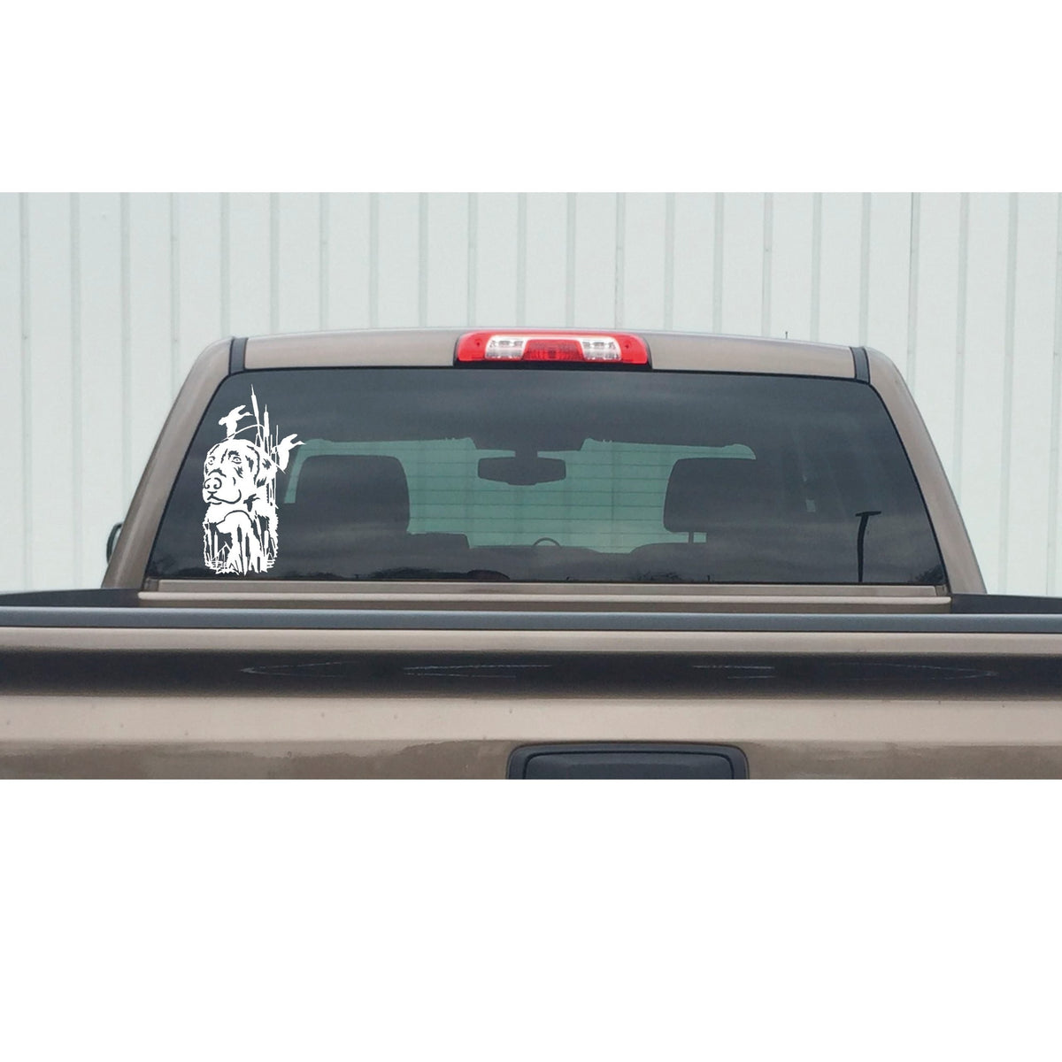 Lab and Ducks in Cattails Decal – Labrador Duck Hunting Window Sticker – 7087