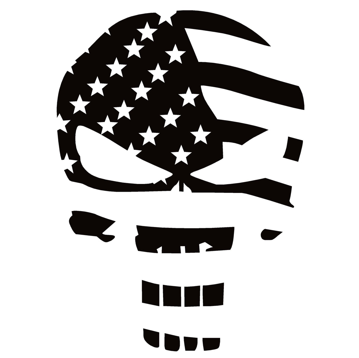 Punisher Decal - Patriotic  Skull Flag USA Vinyl Sticker for Cars & Windows – 7112