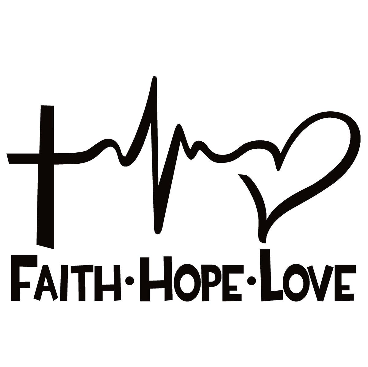 Faith Hope Love Window Decal - Faith Hope Love Window Sticker - 7144