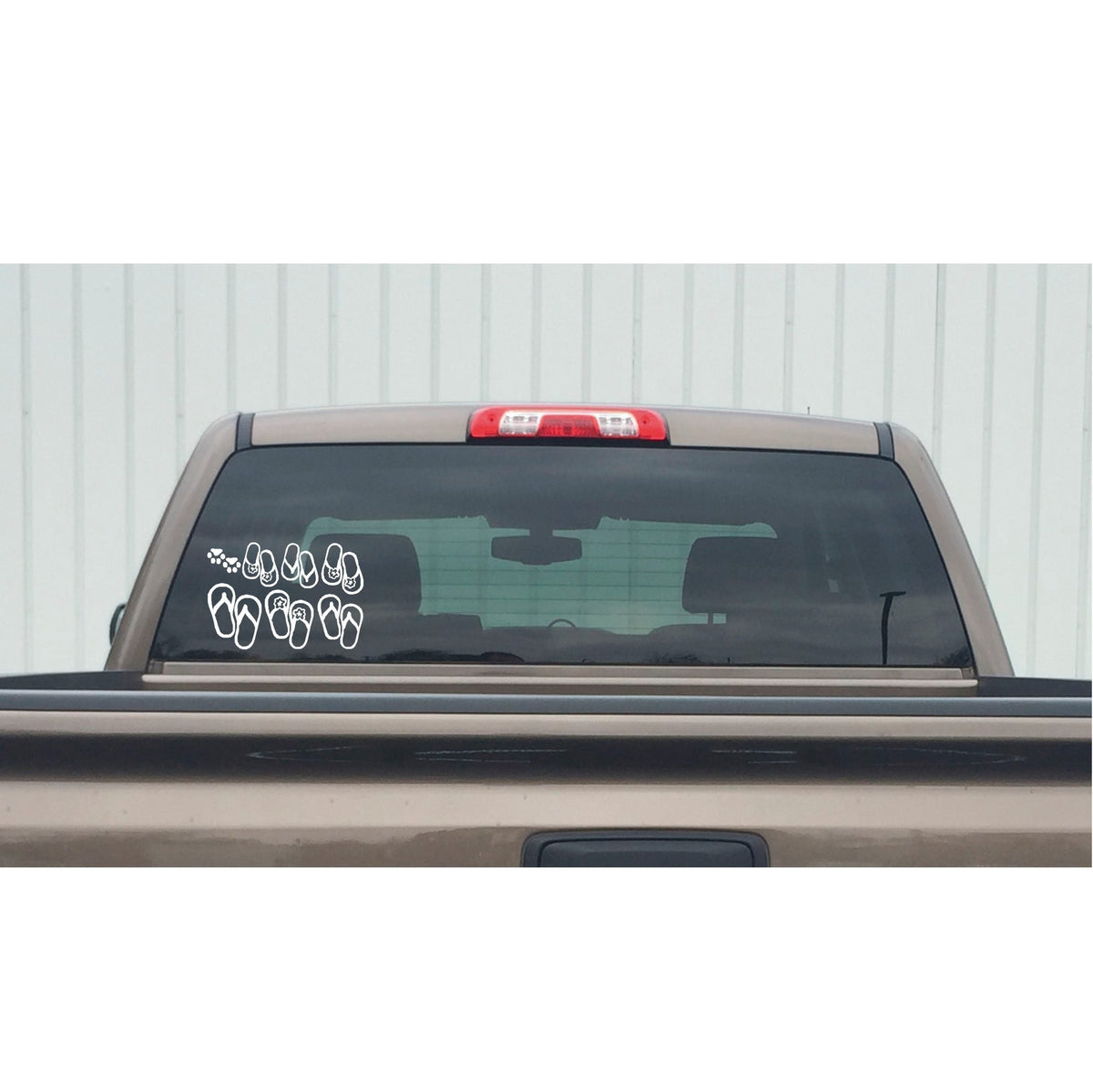 Dog Paw Car Sticker – Sandal Family Vinyl Decal – 7154