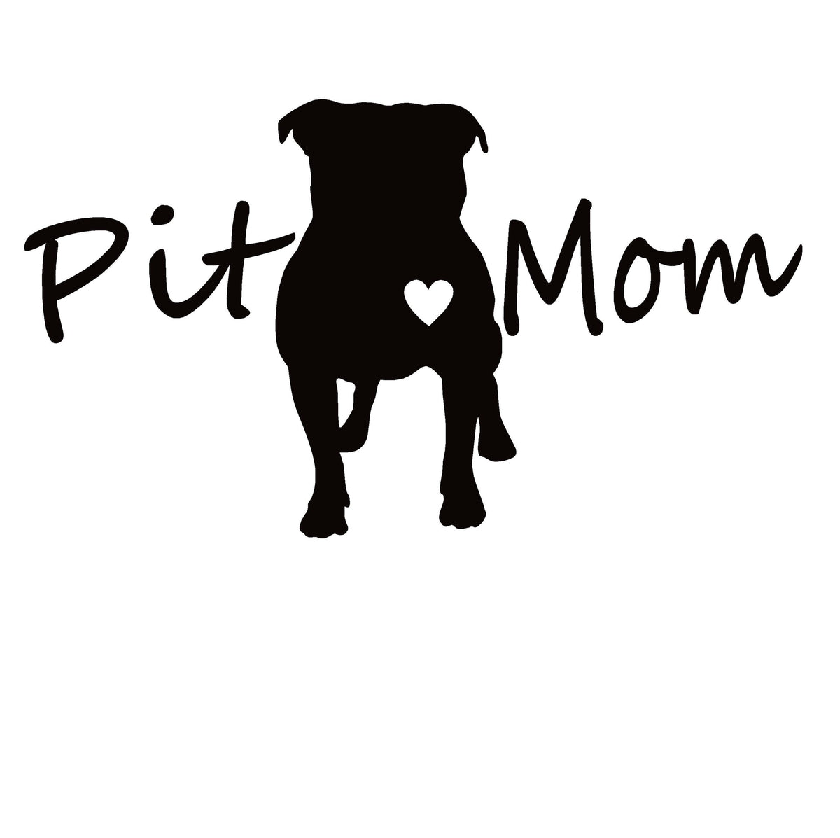 Pit Mom Sticker – Pitbull Heartbeat Dog Decal – 7167