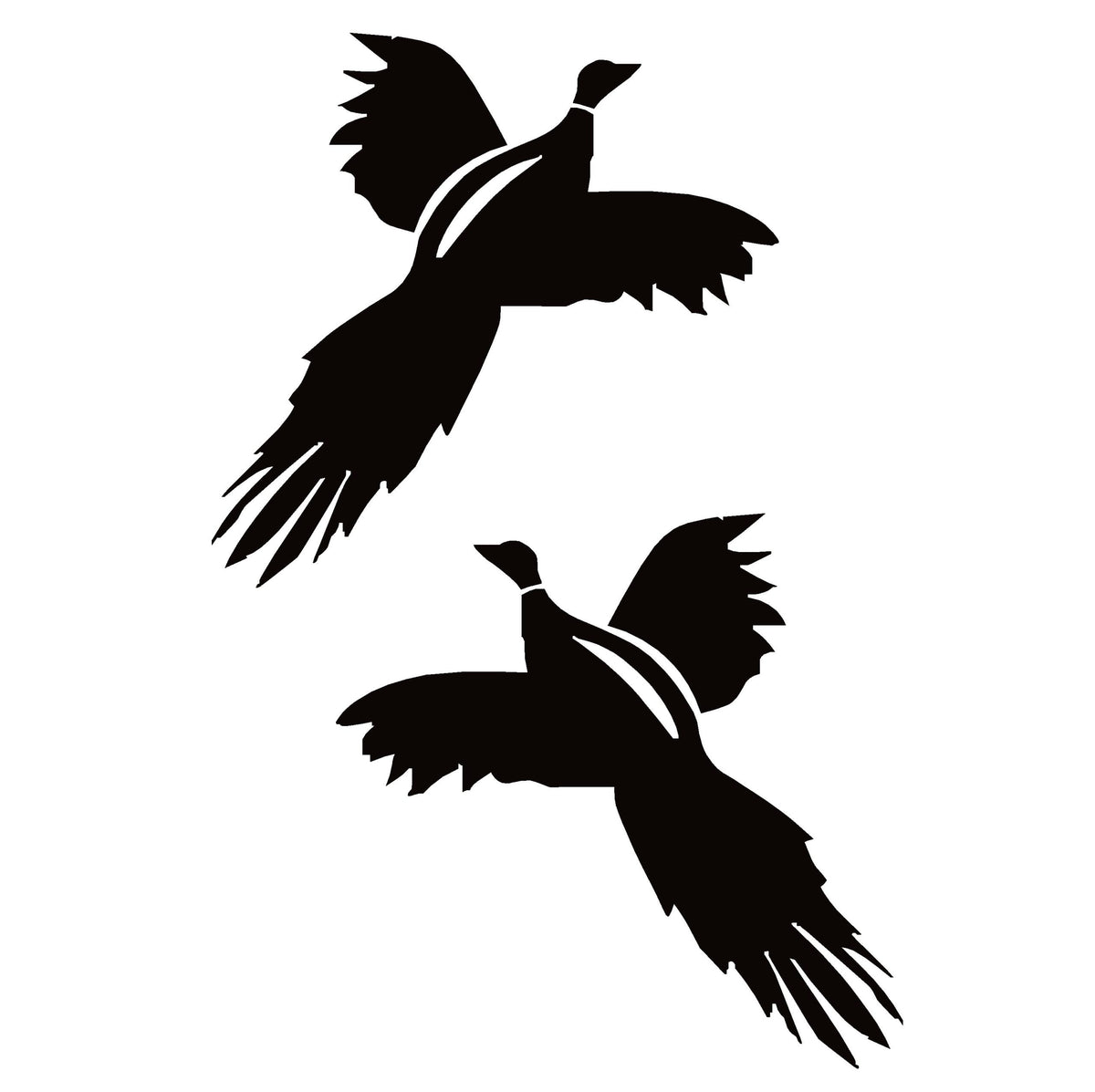 Two Pheasants Flying Window Decal- Two Pheasants Flying Window Sticker - 7190