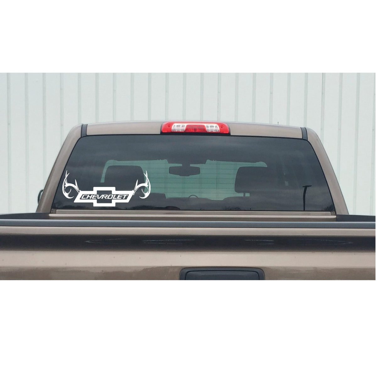 Chevy Deer Decal – Deer Antlers Chevy Hunting Vinyl Sticker 7215