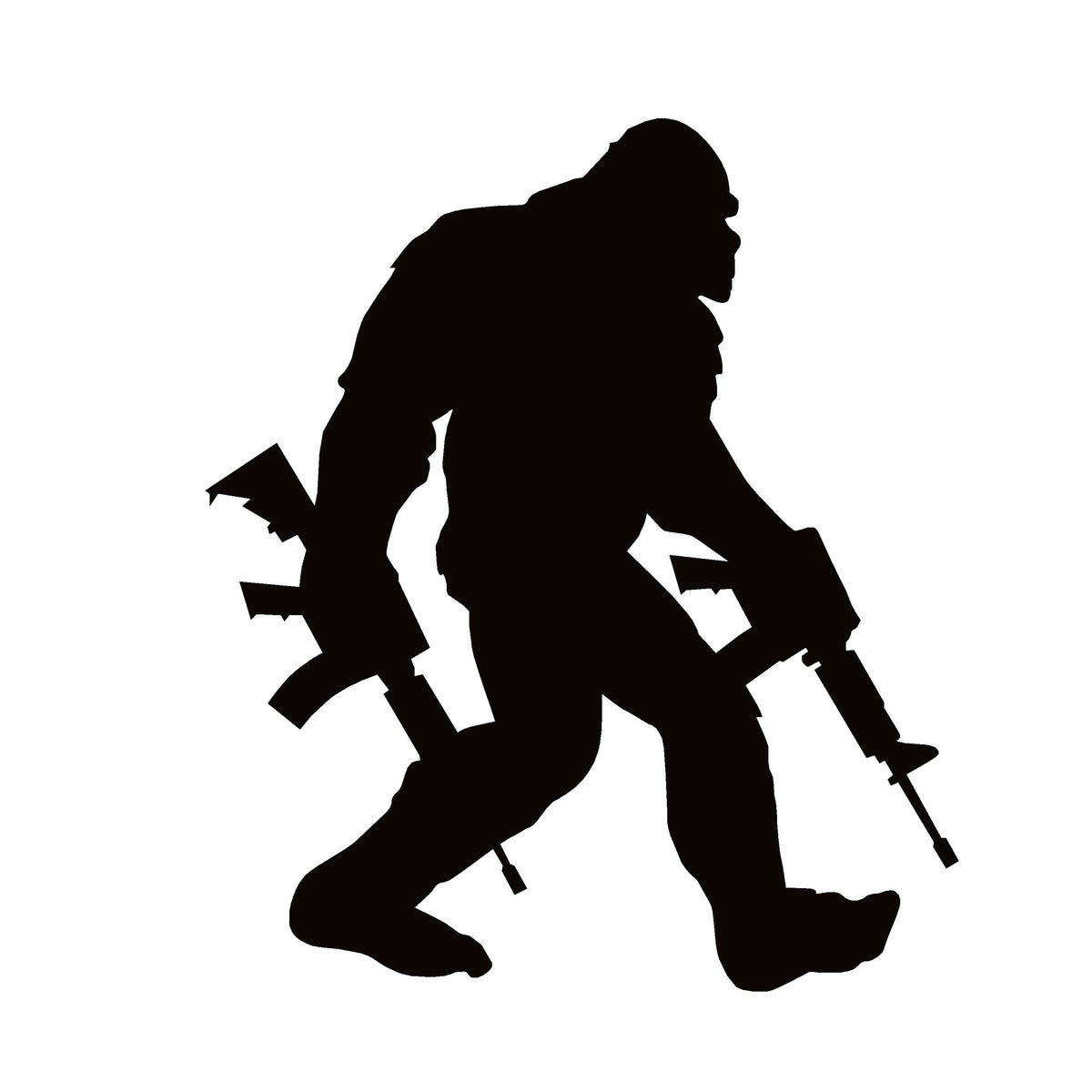 Bigfoot AR Rifle Decal – Tactical Yeti Vinyl Sticker for Trucks & Windows – 7404