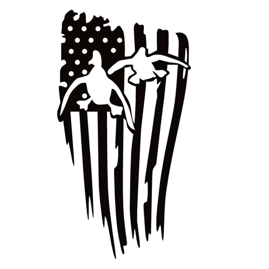 Duck Head Decal - DUCK Head USA FLAG Hunting Decal – 7420