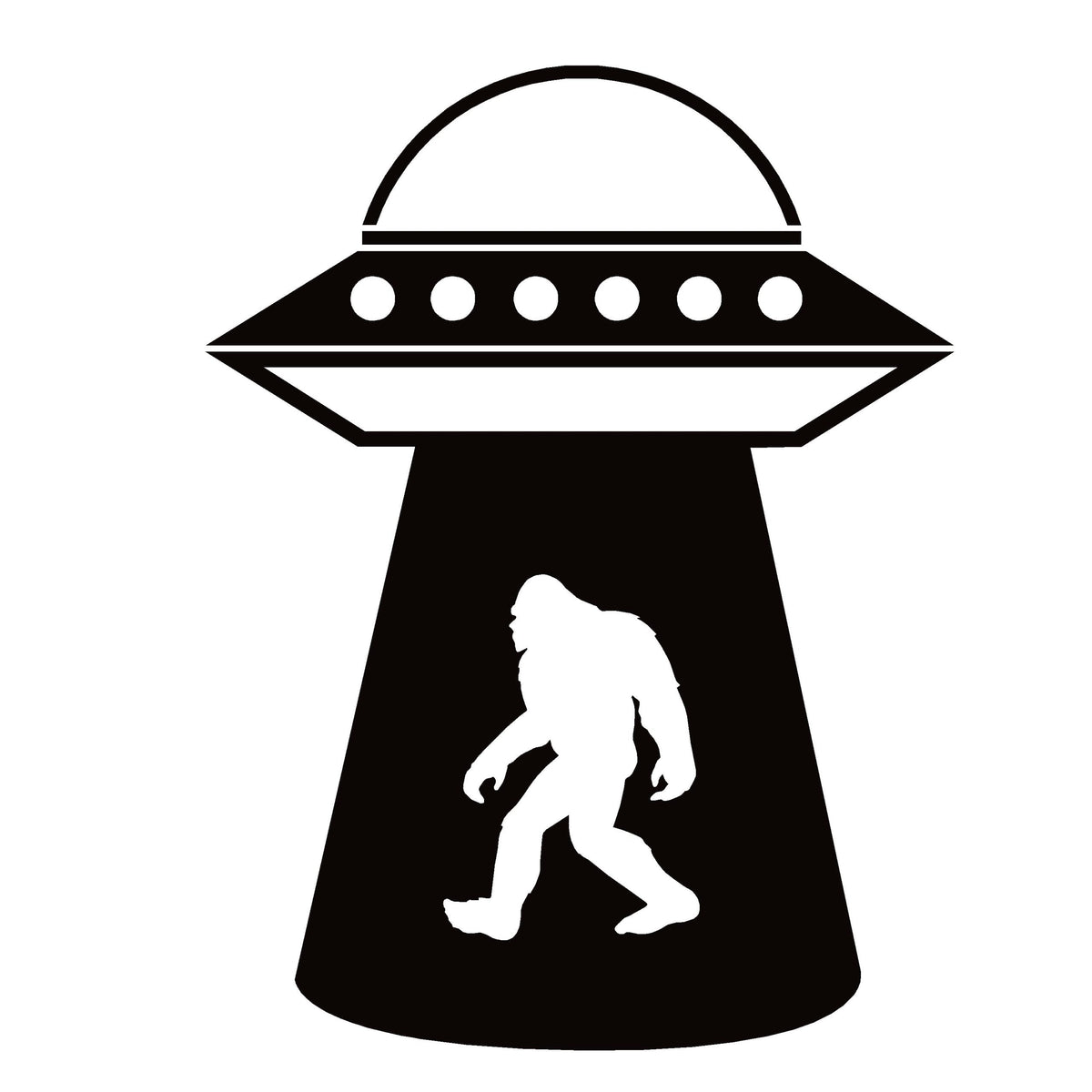 Bigfoot UFO Decal – Sasquatch Alien Abduction Sticker - 7479