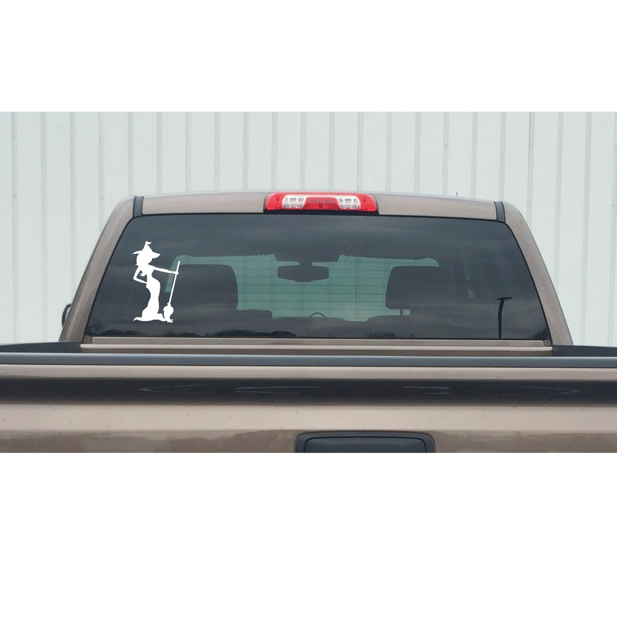 Witch and Broom Window Decal - Witch and Broom Window Sticker - 7498