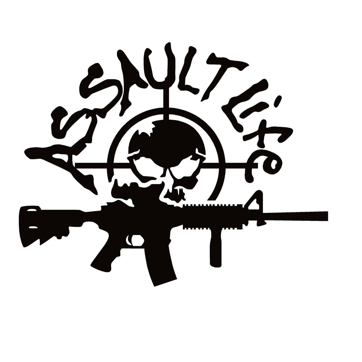 Rifle Sticker - Assault Life Rifle Decal – Pro Gun AR-15 Window Sticker – 7643