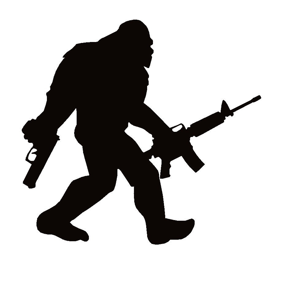 Armed Yeti Decal Bigfoot – Tactical Vinyl Sticker for Windows & Laptops – 7660
