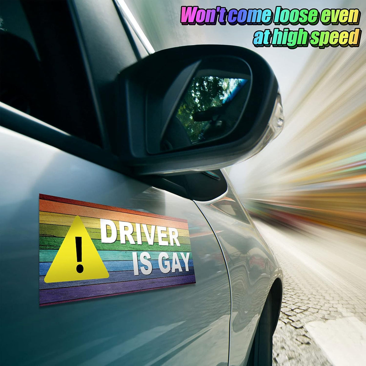 10 Pcs Bumper Decals Funny LGBT Stickers Rainbow Bumper Prank Car Stickers Colorful Car Accessories for Truck Vehicle Luggage Window Refrigerator(Magnetic,Classic Style)