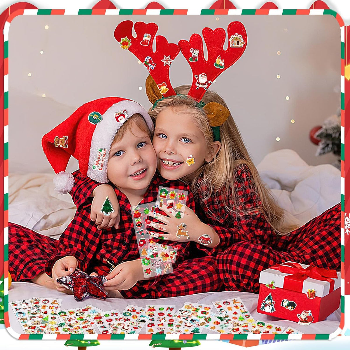  12 Sheets Christmas Holiday Stickers 3D Puffy Foam Decals