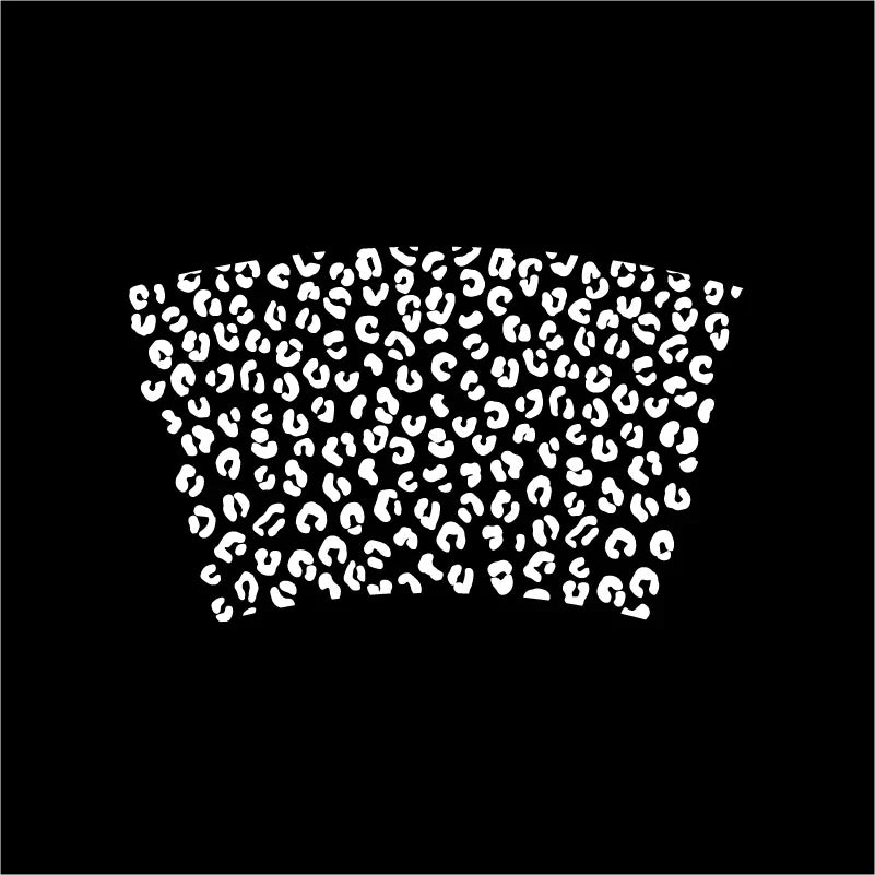 Leopard Pattern Full Wrap Vinyl Sticker for 24 oz Cold Cup | Cheetah Coffee Cup Decal
