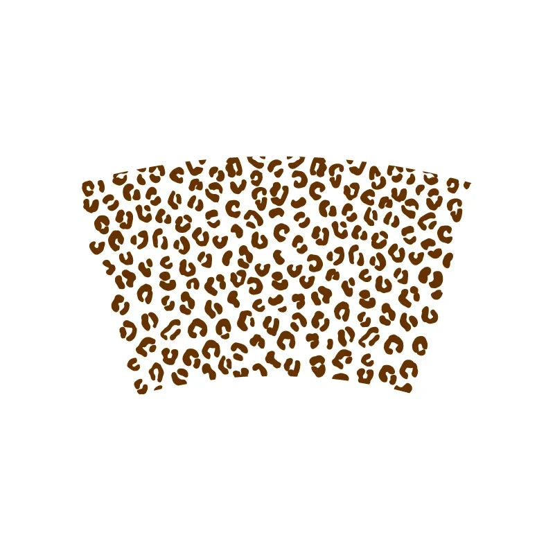 Leopard Pattern Full Wrap Vinyl Sticker for 24 oz Cold Cup | Cheetah Coffee Cup Decal