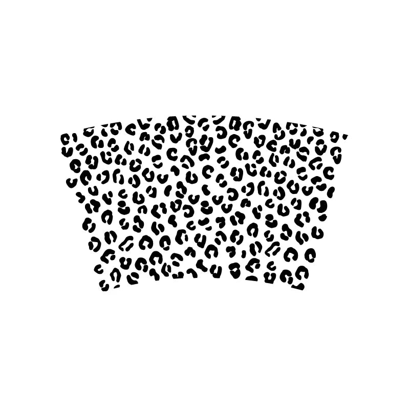 Leopard Pattern Full Wrap Vinyl Sticker for 24 oz Cold Cup | Cheetah Coffee Cup Decal