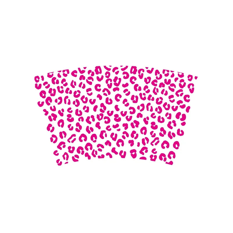 Leopard Pattern Full Wrap Vinyl Sticker for 24 oz Cold Cup | Cheetah Coffee Cup Decal