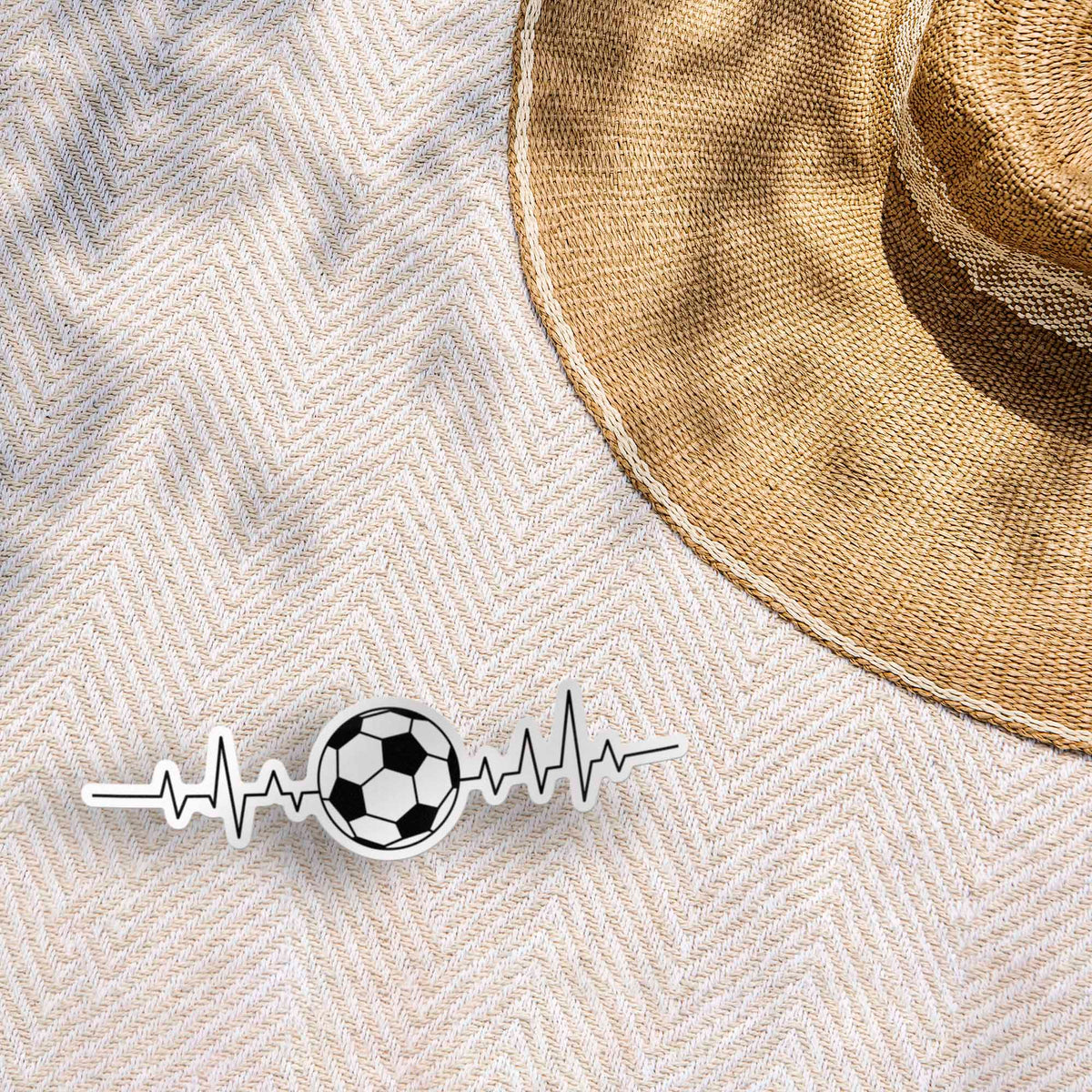 EKG Soccer Sticker - Cool Sports Life Decal for Water Bottle