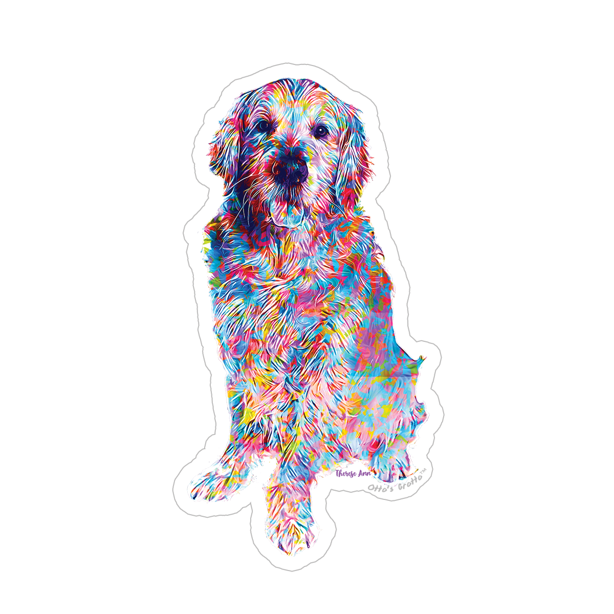 Abstract Golden Retriever Vinyl Decal
