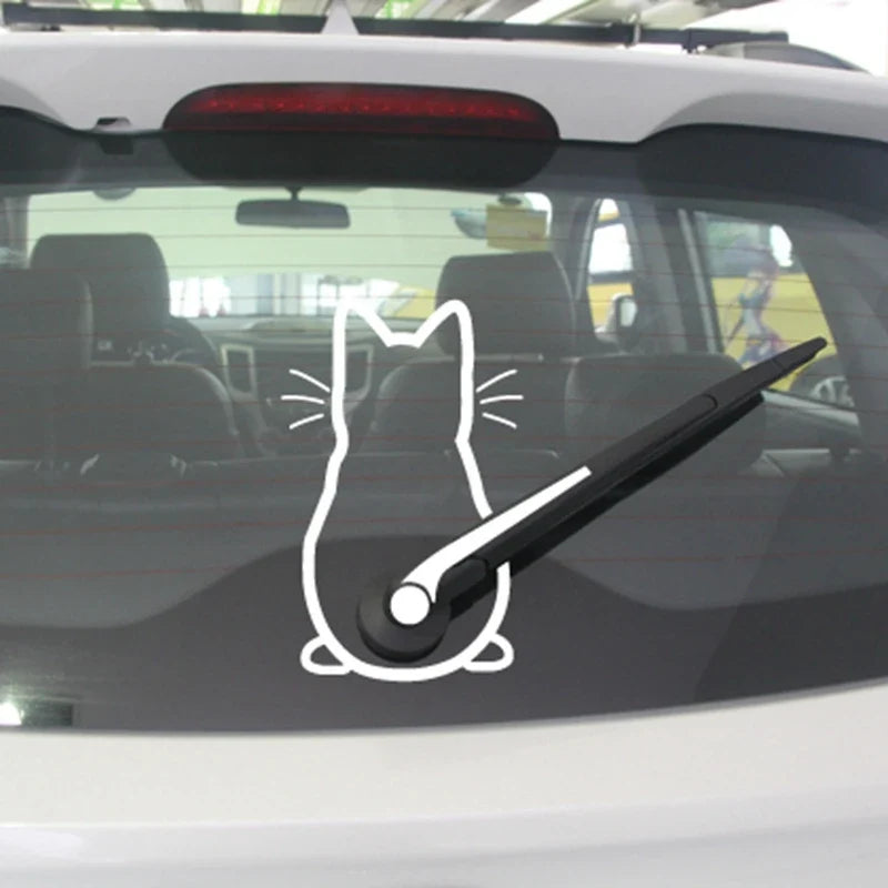 Funny Puppy Dog Decal for Car Rear Windshield Wiper | Die-Cut Vinyl Sticker