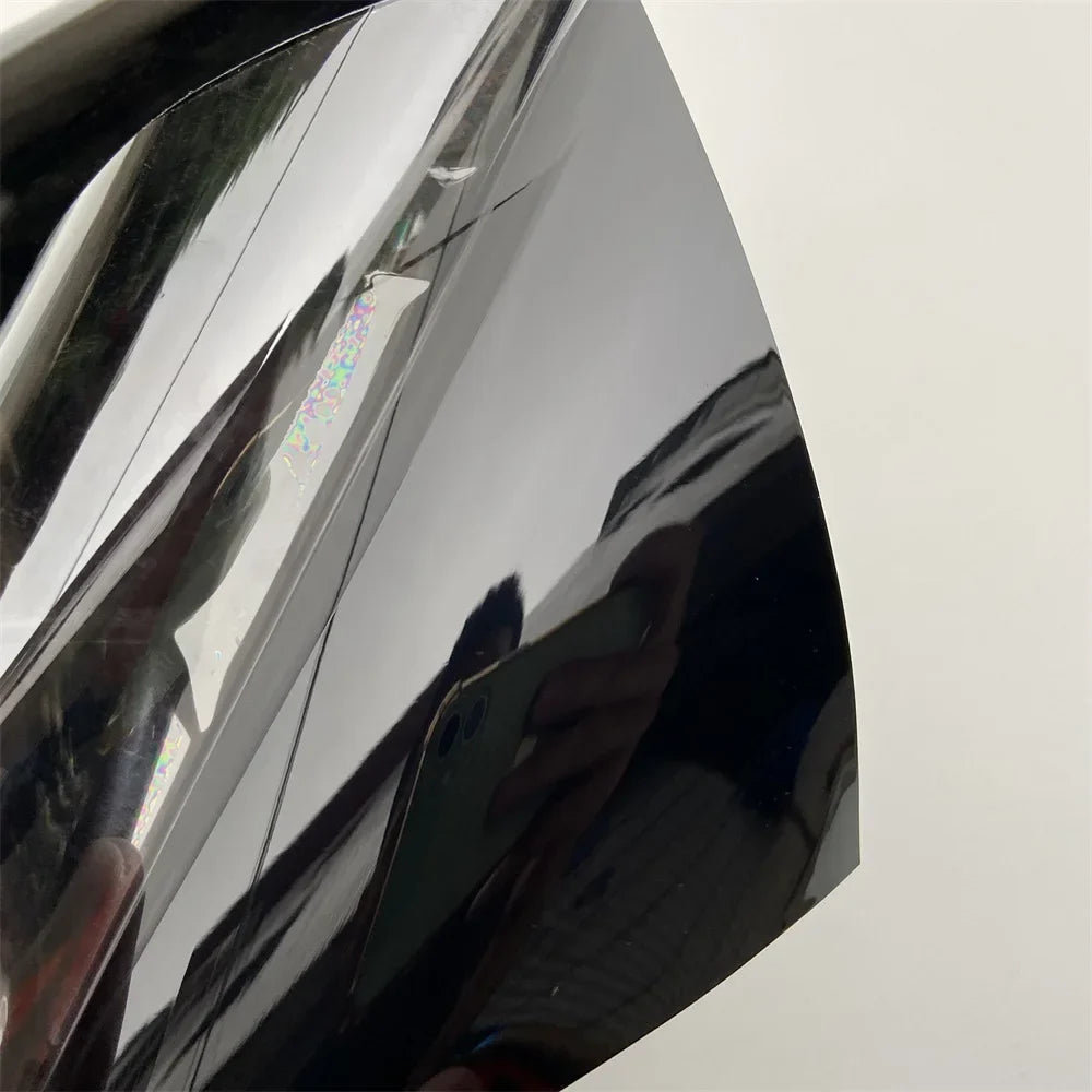 Aomior PET Glossy Black Vinyl Car Wrap | High Gloss Chrome Out Film for Vehicle Roof, Wing, Pillar, Motorcycle Tank