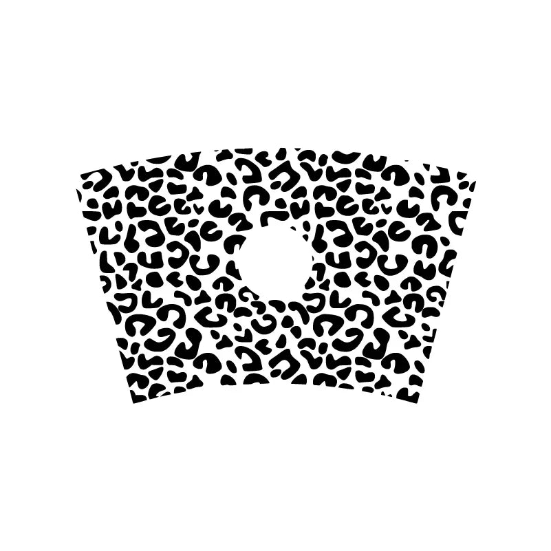 Leopard Pattern Full Wrap Vinyl Sticker for 24 oz Cold Cup | Cheetah Coffee Cup Decal