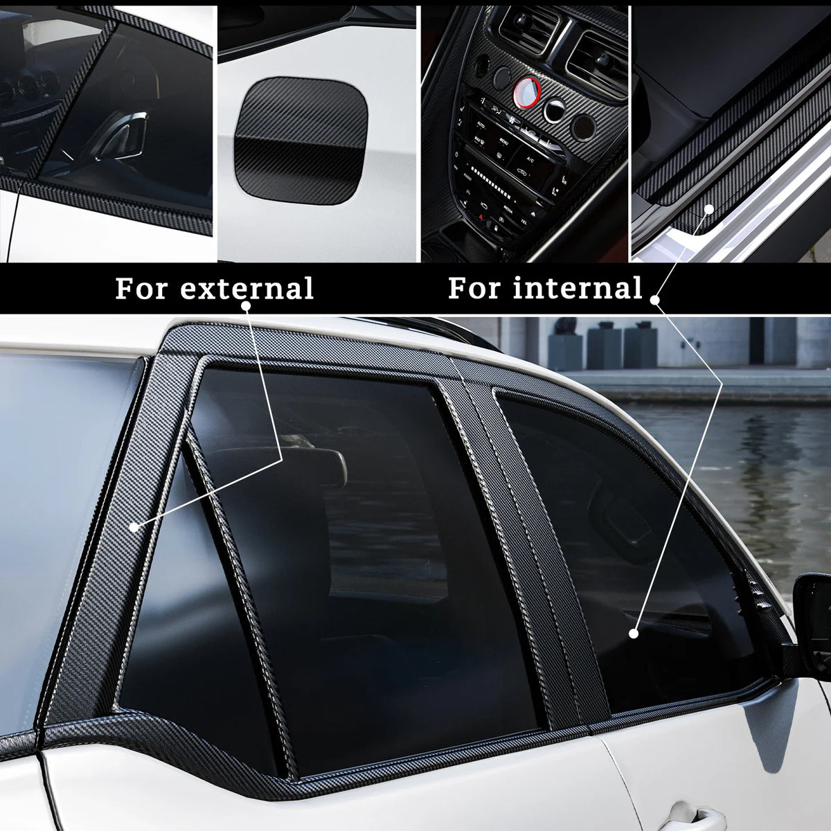 Car Body Vinyl Carbon Fiber Wrap Matte Accessories Glossy Black Sticker 3D 4D 5D 6D Auto Foil Cover Motorcycle Decoration Film