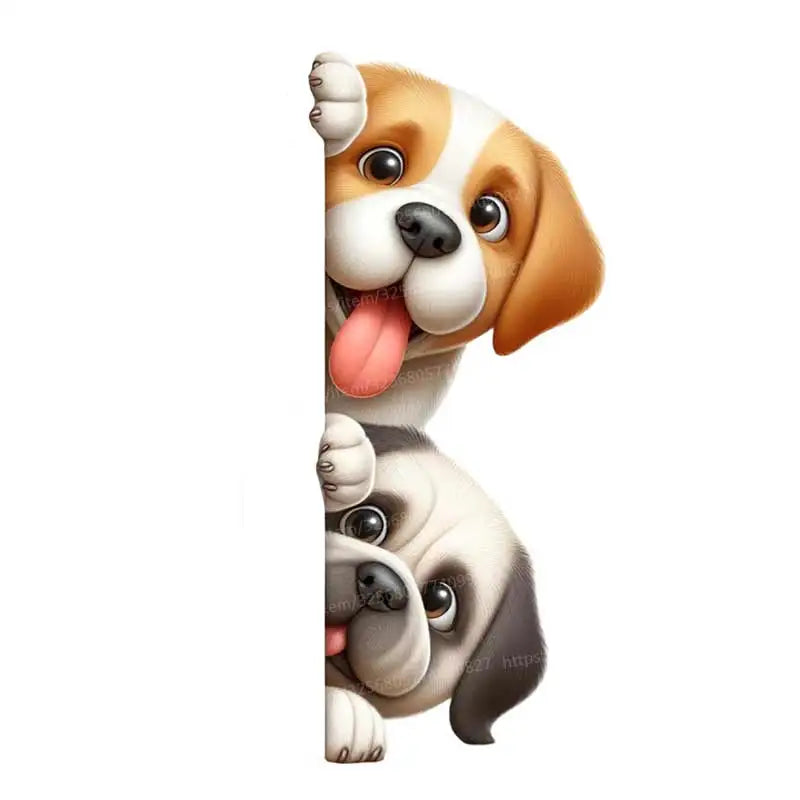 Dog Peeking Around The Corner Light Switch Wall Sticker | Cartoon Animal Decals for DIY Home Decor