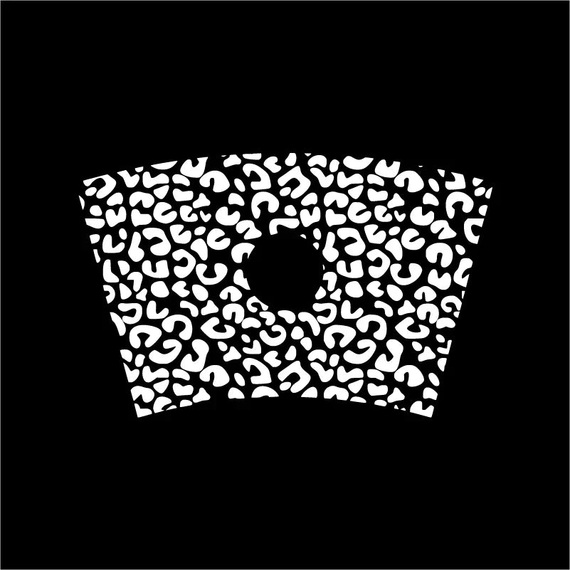 Leopard Pattern Full Wrap Vinyl Sticker for 24 oz Cold Cup | Cheetah Coffee Cup Decal