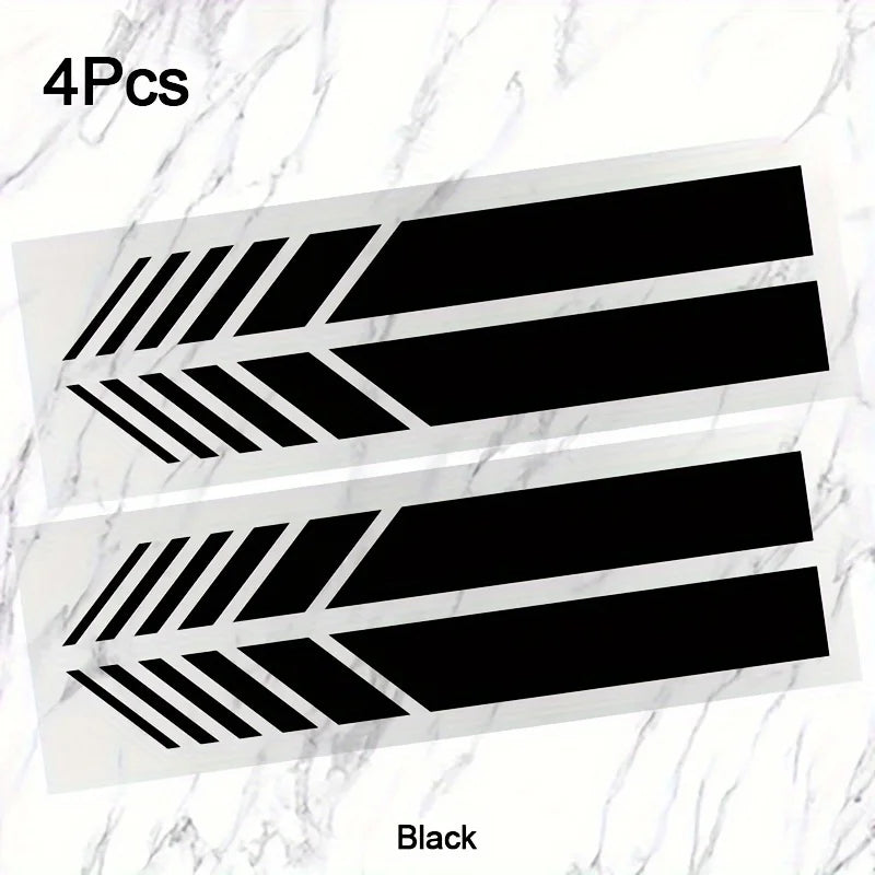 Classic JDM Reflective Stripes Vinyl Decal Kit | 4pcs Self-Adhesive Car Body Stickers