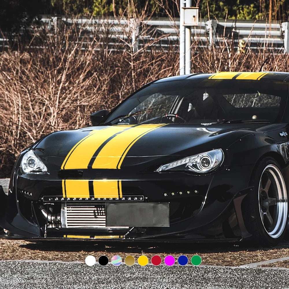 Car Stickers 6pcs Kit | Full Body Vinyl Decals Racing Stripe Design for Roof Hood Door Exterior Car Modification (Multicolor)