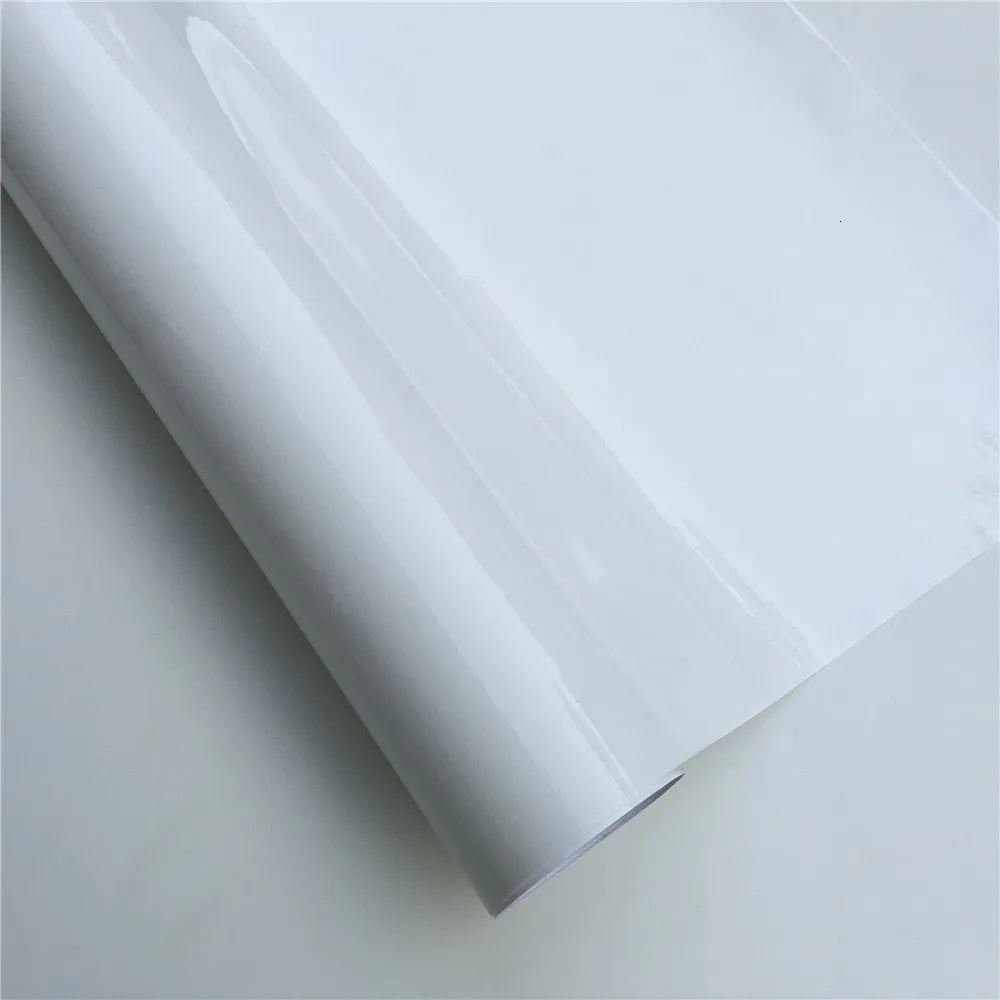 White Glossy Vinyl Wrap Film | Gloss Car Wrapping Film Bubble Free Car Sticker Bike Phone Console Skin