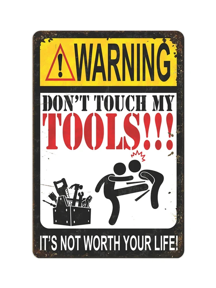 Don't Touch My Tools Car Sticker | Waterproof Vinyl Decal for Garage, Truck, or Workshop
