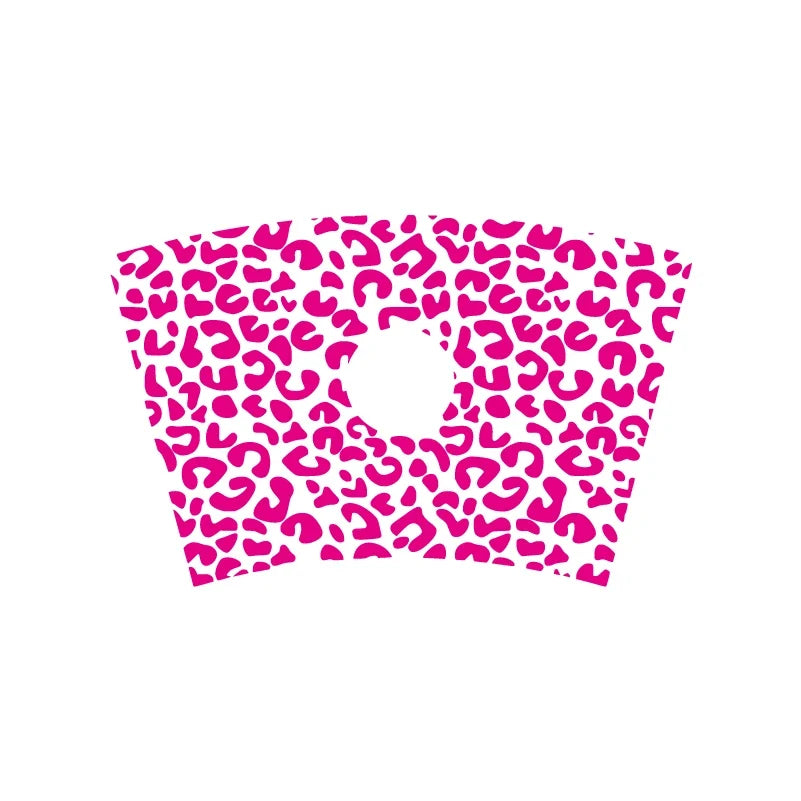 Leopard Pattern Full Wrap Vinyl Sticker for 24 oz Cold Cup | Cheetah Coffee Cup Decal