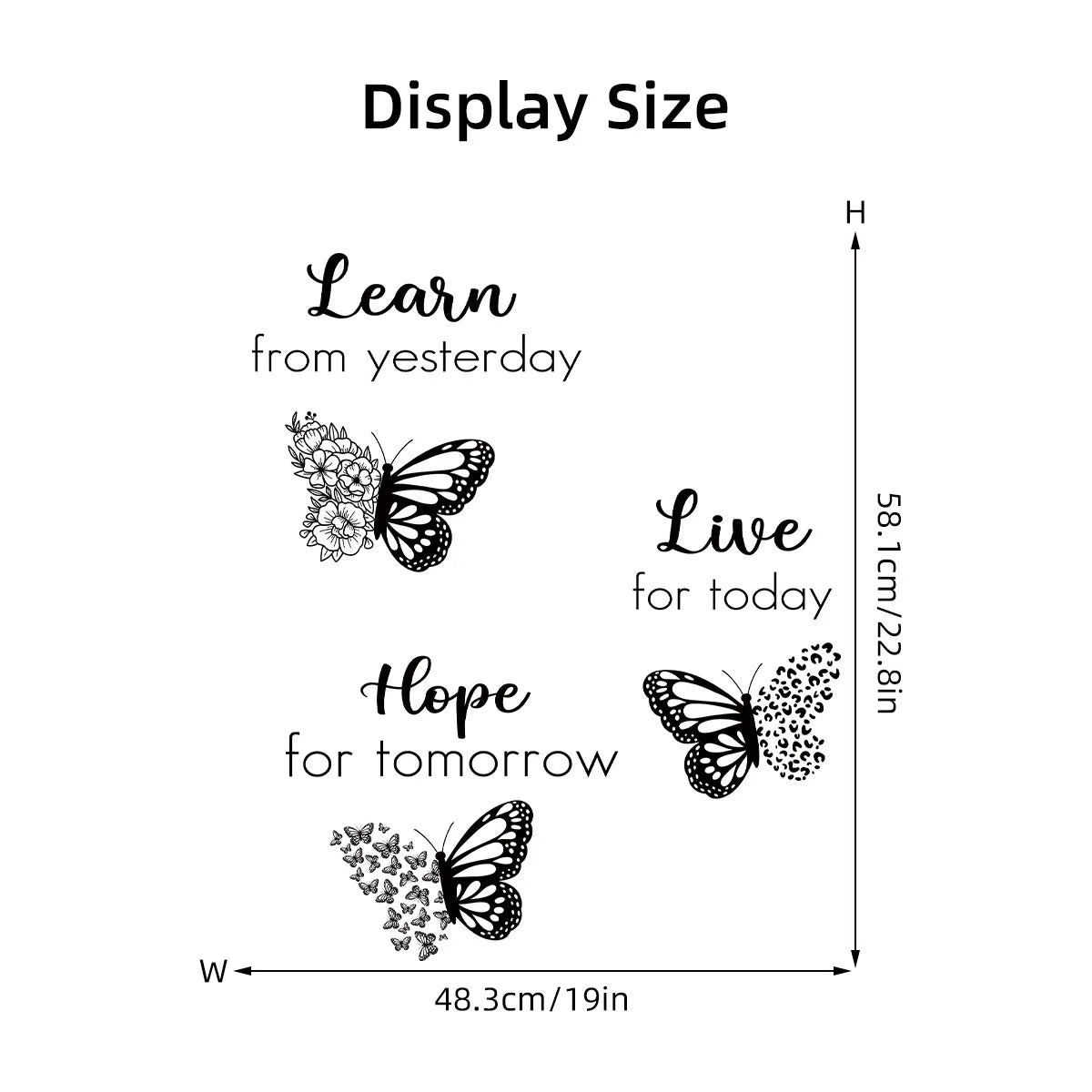 Wall Stickers for Living Room Bedroom | Creative Black Heart Book World Ladder Tree Wall Decals