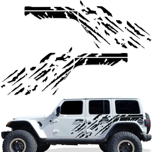 Jeep Wrangler JL 4-Door "Splash" Side Graphics Kit – 3M Vinyl Decal Wrap | 2018–2021 | Both Sides | 5 Colors